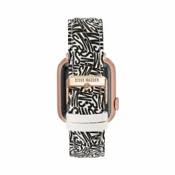 STEVEMADDEN Accessories Apple Watch® LOGO WATCH BAND BLACK/WHITE 38-40MM