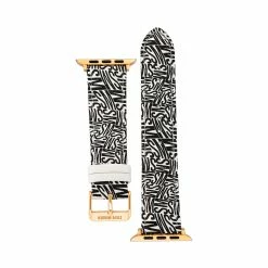 STEVEMADDEN Accessories Apple Watch® LOGO WATCH BAND BLACK/WHITE 38-40MM