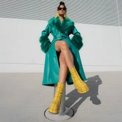 STEVEMADDEN Women's Shoes COBRA YELLOW PLAID