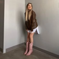 SteveMadden WEST PINK LEATHER Women's Shoes