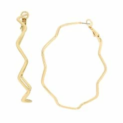 STEVEMADDEN ZIG ZAG HOOPS GOLD Accessories