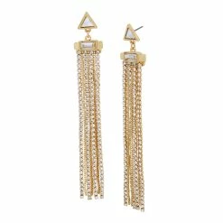 STEVEMADDEN FRINGE CHANDELIER EARRINGS GOLD Accessories