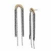 STEVEMADDEN ARCHED CHAIN LINEAR EARRINGS MULTI Accessories
