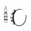 STEVEMADDEN Accessories STONE STATEMENT HOOPS BLACK