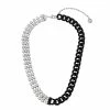 STEVEMADDEN Accessories STONE AND LINK MIXED NECKLACE BLACK
