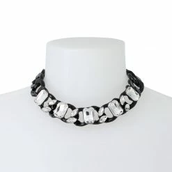 STEVEMADDEN Accessories STONE STATEMENT COLLAR BLACK