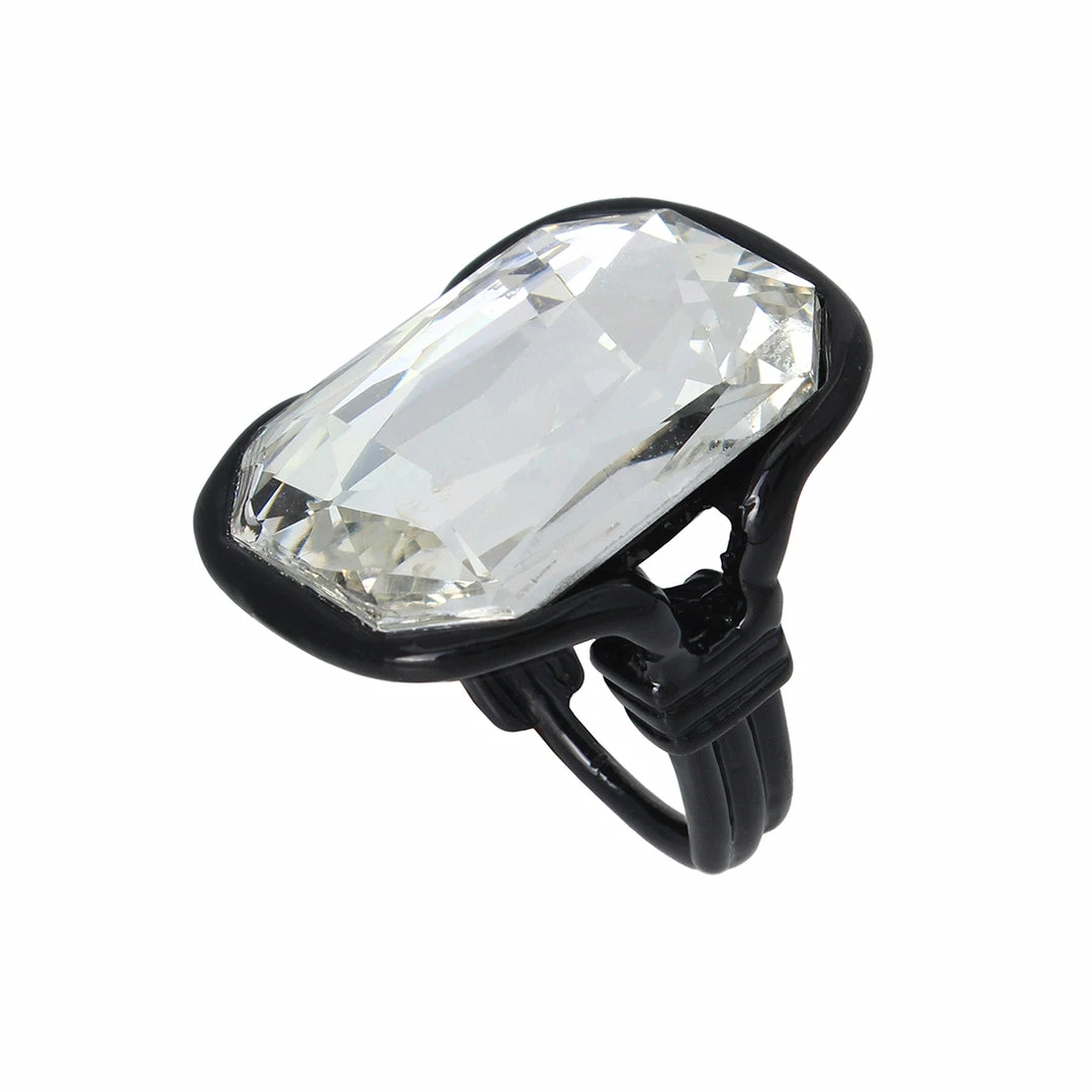 STEVEMADDEN STONE COCKTAIL RING BLACK