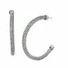 STEVEMADDEN TUBULAR CRYSTAL HOOPS CRYSTAL