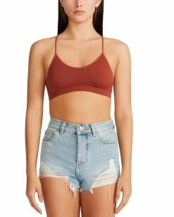 SteveMadden Women's Clothing THE ELLA MESH BRALETTE RUST