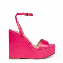 STEVEMADDEN Women's Shoes CECEE PINK SATIN