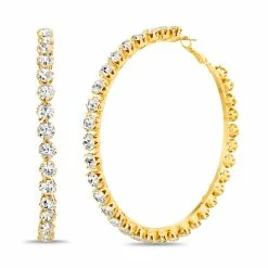 STEVEMADDEN Accessories HOOPRIRI RHINESTONES