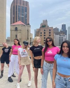 STEVEMADDEN I RECYCLE BOYS BABY TEE HOT PINK Women's Clothing