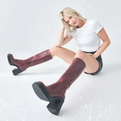 STEVEMADDEN Women's Shoes FANATIK BURGUNDY