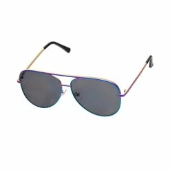 SteveMadden Accessories FLAT AVIATOR SUNGLASSES IRIDESCENT