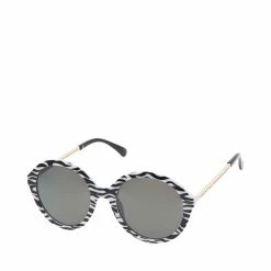 SteveMadden ROUND ABOUT SUNGLASSES ZEBRA