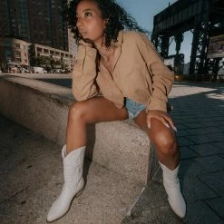 SteveMadden Women's Shoes HAYWARD WHITE LEATHER