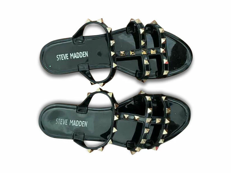 Recurate STEER STUDDED SANDALS IN BLACK - SM REBOOTED