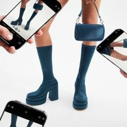 STEVEMADDEN CYPRESS TEAL SATIN Women's Shoes