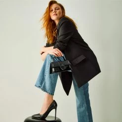 STEVEMADDEN EVELYN BLACK LEATHER