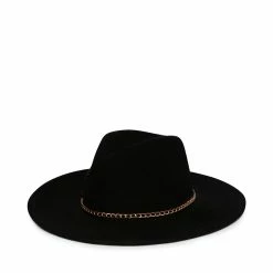 SteveMadden CHAIN TRIM FEDORA BLACK