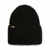 SteveMadden RIBBED WIDE CUFF BEANIE BLACK