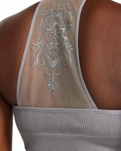 SteveMadden Women's Clothing THE ELLA MESH BRALETTE GREY +