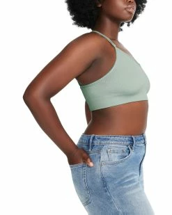 SteveMadden Women's Clothing THE ELLA MESH BRALETTE SAGE +