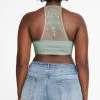 SteveMadden Women's Clothing THE ELLA MESH BRALETTE SAGE +
