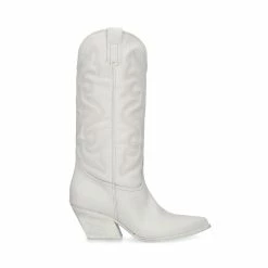 SteveMadden WEST WHITE LEATHER Women's Shoes