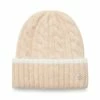 STEVEMADDEN Accessories SOFT CLOUD YARN CABLE KNIT BEANIE TAN