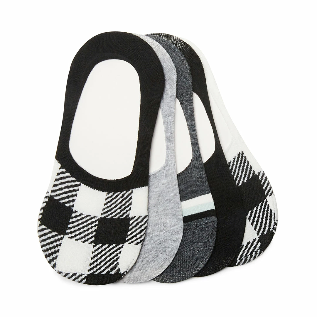 STEVEMADDEN Accessories CHECKED FOOTIE BLACK WHITE
