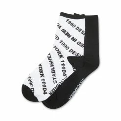 STEVEMADDEN VERBIAGE CREW SOCK BLACK WHITE