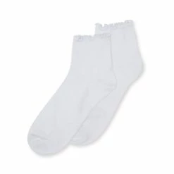 STEVEMADDEN LETTUCE EDGE ANKLET WHITE