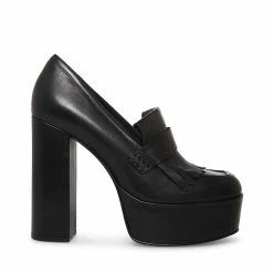 STEVEMADDEN Women's Shoes ADA BLACK LEATHER