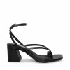 STEVEMADDEN Women's Shoes ALAINA BLACK LEATHER