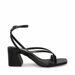 STEVEMADDEN Women's Shoes ALAINA BLACK LEATHER