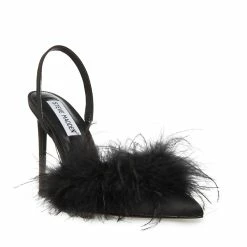 STEVEMADDEN Women's Shoes ALEXIS BLACK SATIN