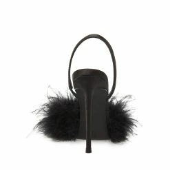 STEVEMADDEN Women's Shoes ALEXIS BLACK SATIN