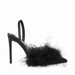 STEVEMADDEN Women's Shoes ALEXIS BLACK SATIN