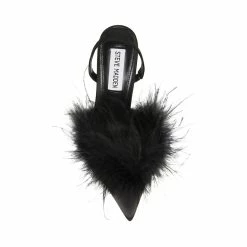 STEVEMADDEN Women's Shoes ALEXIS BLACK SATIN