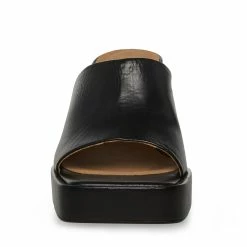 STEVEMADDEN Women's Shoes ALEX BLACK LEATHER
