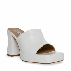 STEVEMADDEN Women's Shoes ALEX WHITE LEATHER