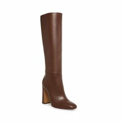 STEVEMADDEN Women's Shoes ALLY BROWN LEATHER