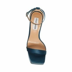 STEVEMADDEN Women's Shoes AMORI TEAL SATIN