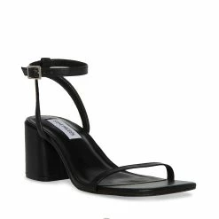 STEVEMADDEN Women's Shoes AUDRINA BLACK LEATHER