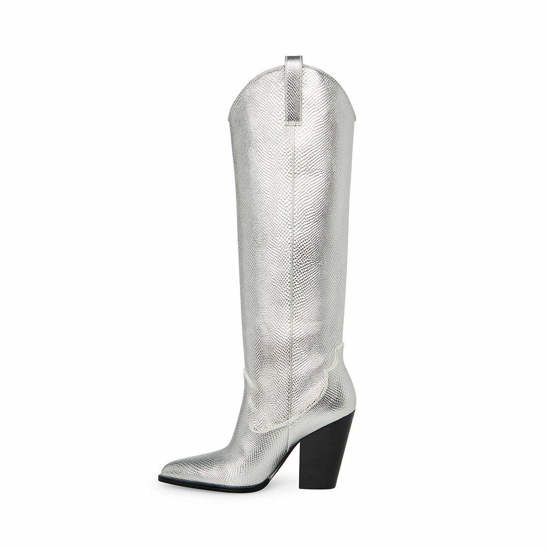 STEVEMADDEN AUSTYN SILVER SNAKE Women's Shoes