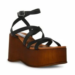 STEVEMADDEN AVRIL BLACK LEATHER Women's Shoes