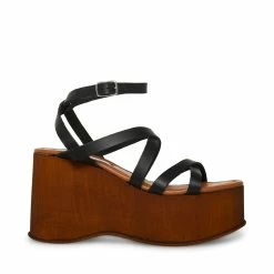 STEVEMADDEN AVRIL BLACK LEATHER Women's Shoes