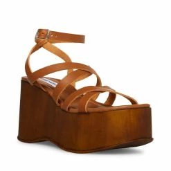 STEVEMADDEN AVRIL COGNAC LEATHER Women's Shoes