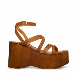 STEVEMADDEN AVRIL COGNAC LEATHER Women's Shoes